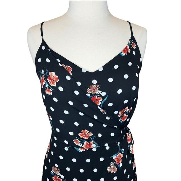 NWT Philosophy Women's Polka Dot Floral Sleeveless V-Neck Wrap Maxi Dress Sz 10 - Picture 6 of 15
